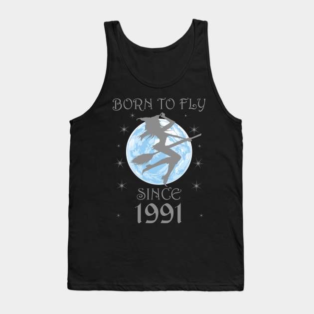 BORN TO FLY SINCE 1947 WITCHCRAFT T-SHIRT | WICCA BIRTHDAY WITCH GIFT Tank Top by Chameleon Living